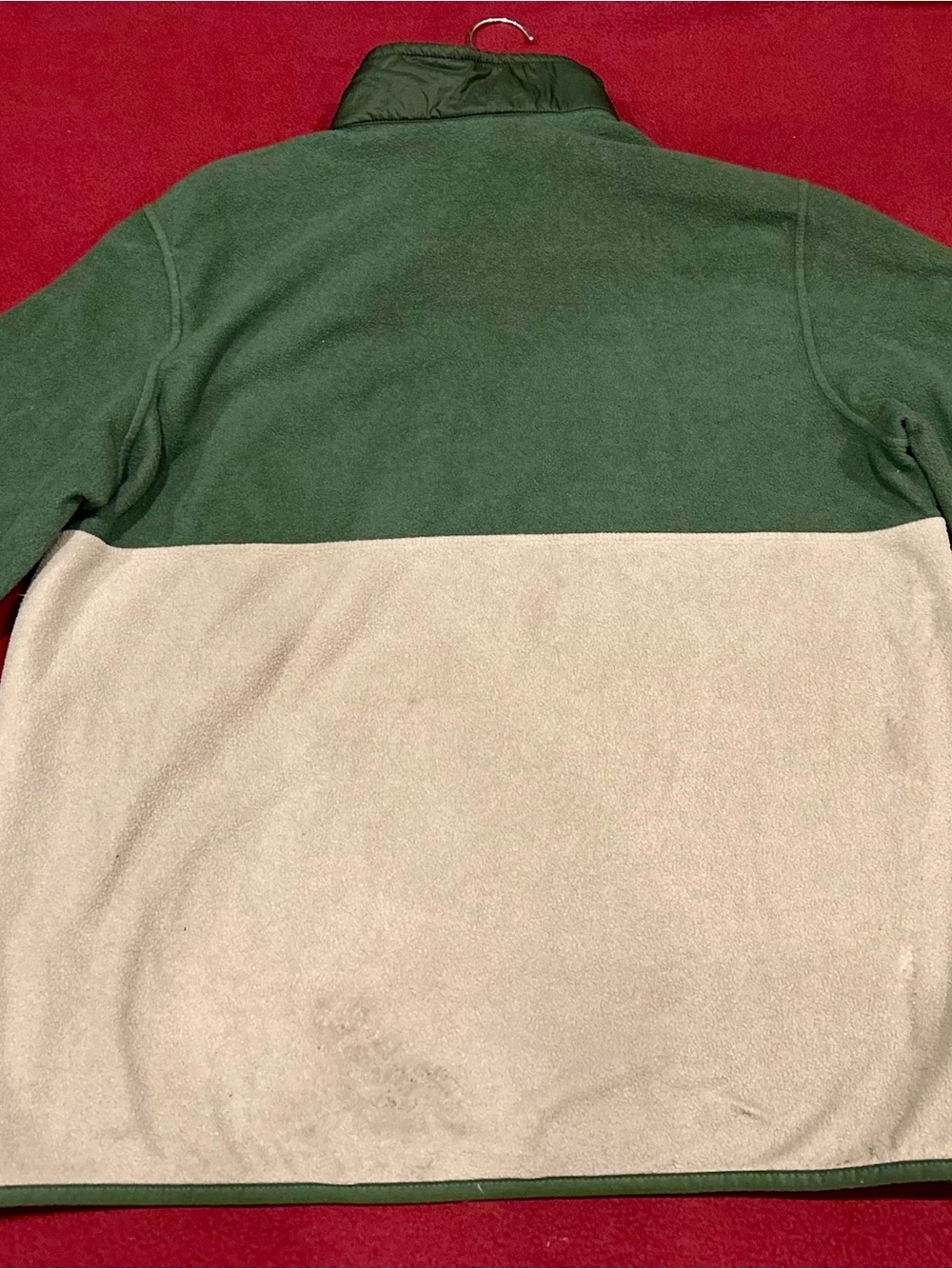 Patagonia Green and Cream Kids Half-Zip Fleece Pullover - Picture 2 of 3